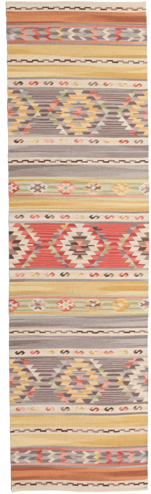 RugVista Kilim Nimrud Tappeto - Giallo / Arancione 80x300