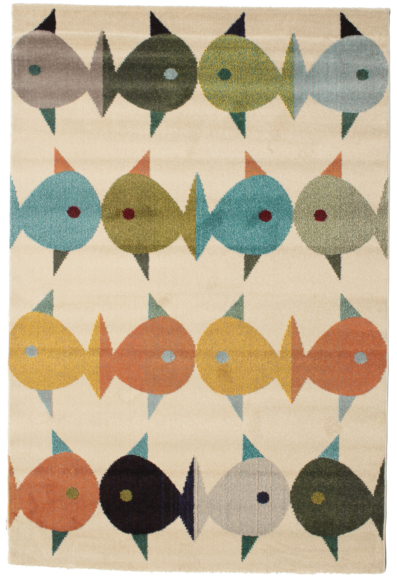 RugVista Fugl og fisk Tappeto - Beige / Multicolore 140x200