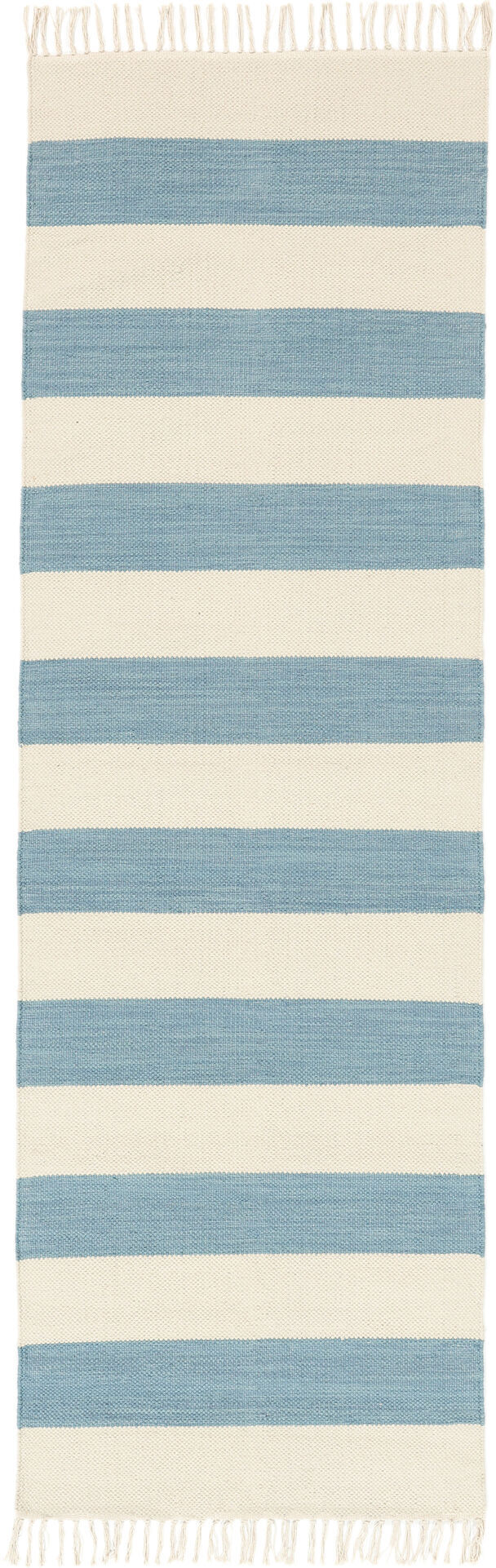 RugVista Cotton stripe Tappeto - Blu chiaro 80x250