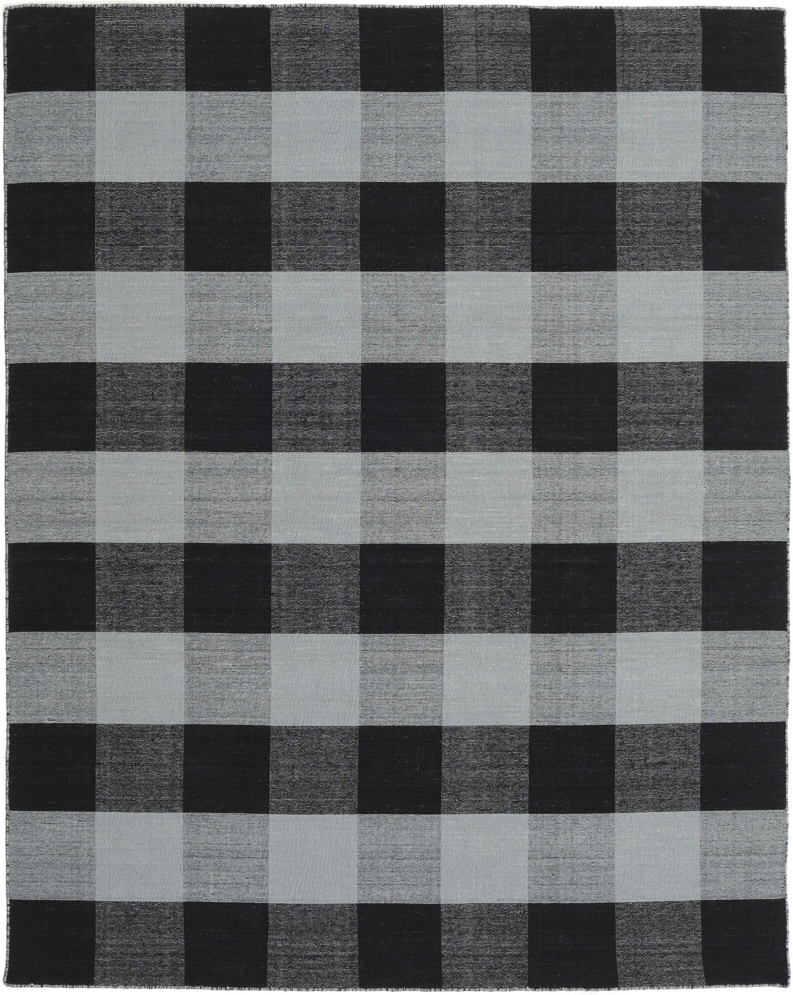 Annodato a mano. Provenienza: India Check Kilim Tappeto - Nero / Grigio 240x300