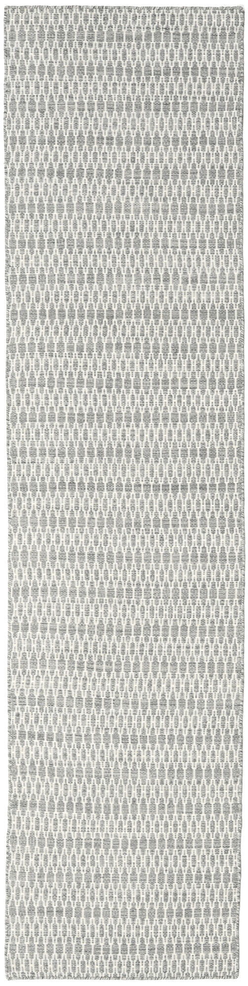 Annodato a mano. Provenienza: India Kilim Long Stitch Tappeto - Grigio 80x340