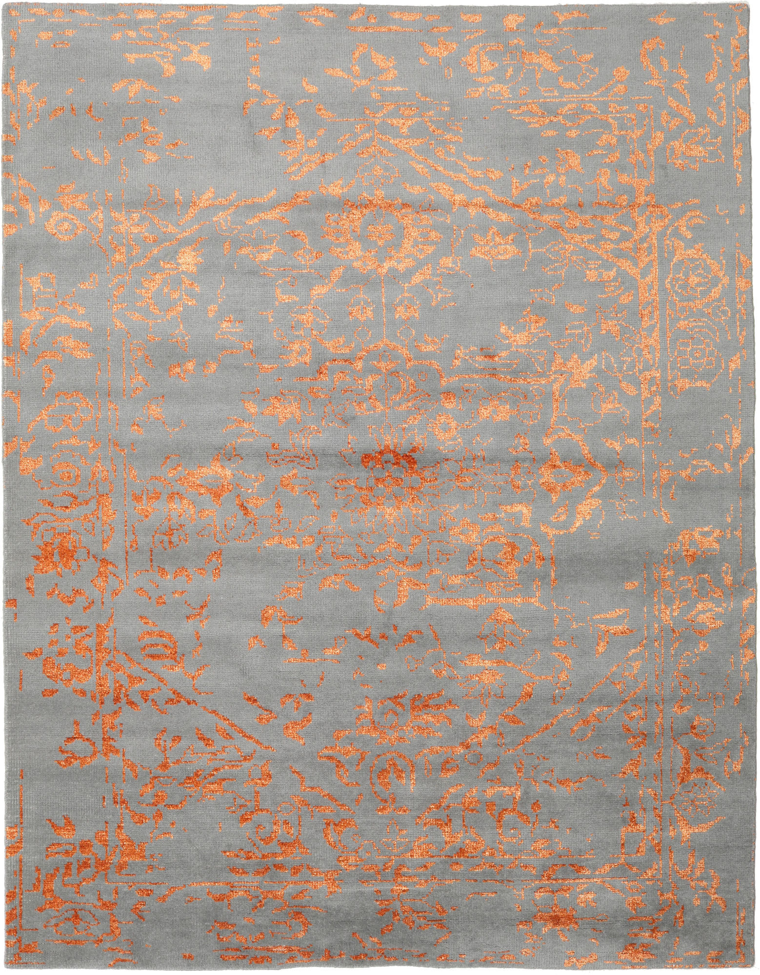 Annodato a mano. Provenienza: India Orient Express Tappeto - Grigio / Arancione 240x300