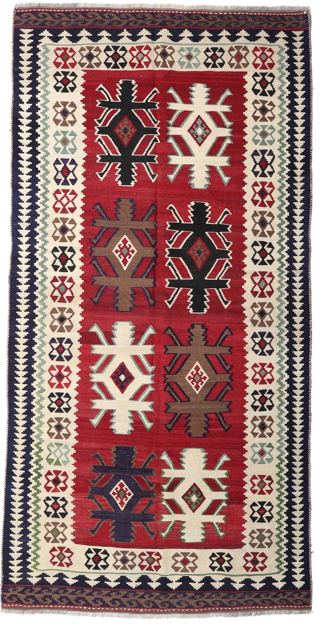 Annodato a mano. Provenienza: Persia / Iran Kilim Vintage Tappeto 159x315