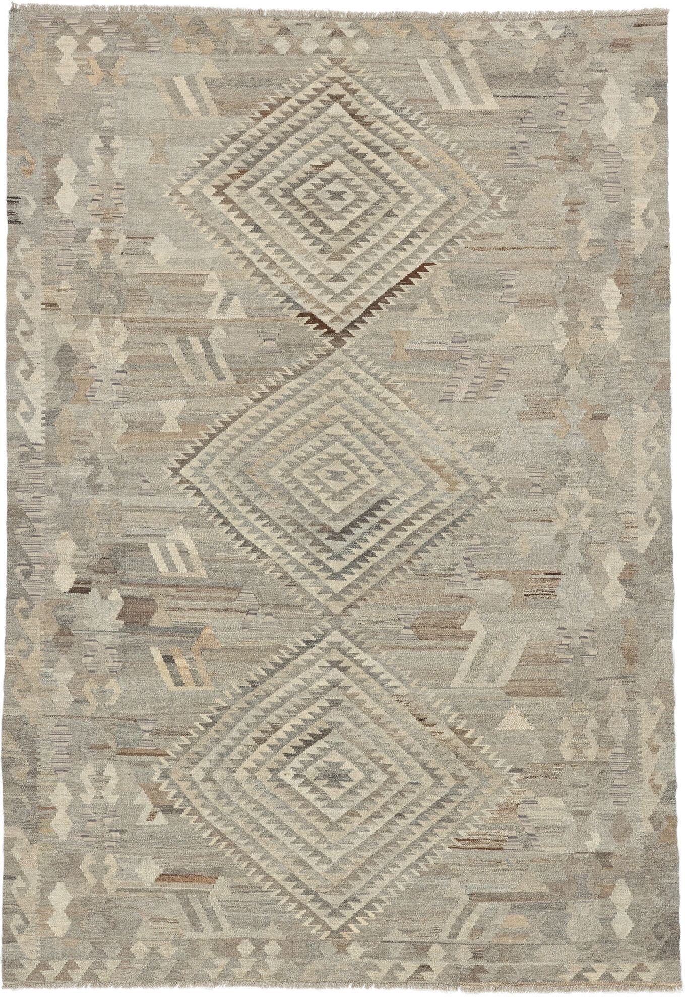 Annodato a mano. Provenienza: Afghanistan Kilim Ariana Tappeto 200x287