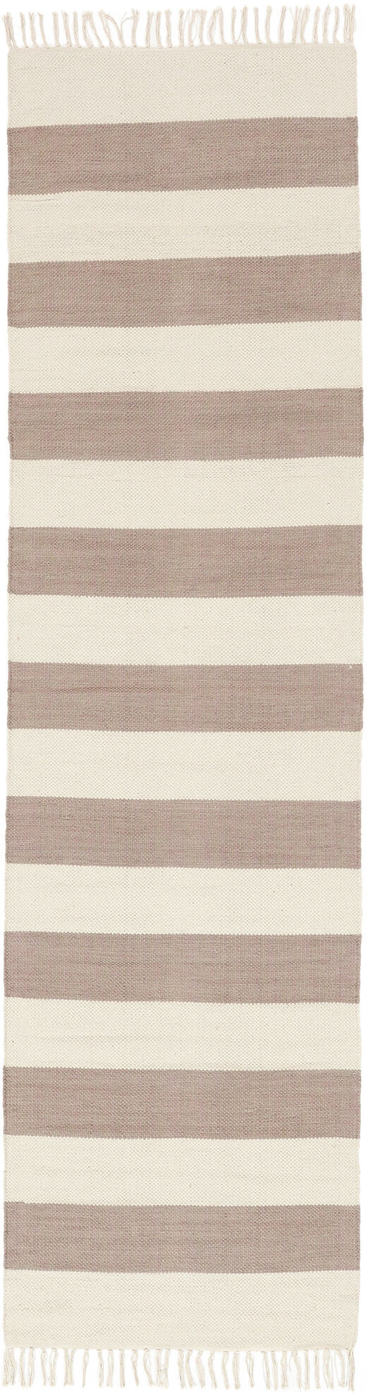 RugVista Cotton stripe Tappeto - Marrone 80x300