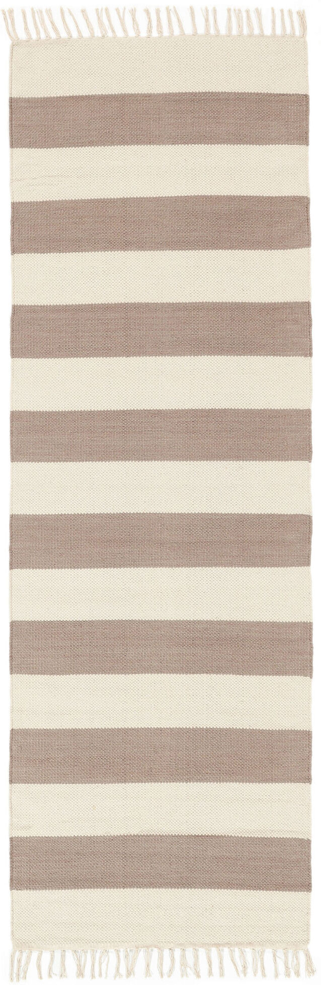 RugVista Cotton stripe Tappeto - Marrone 80x250