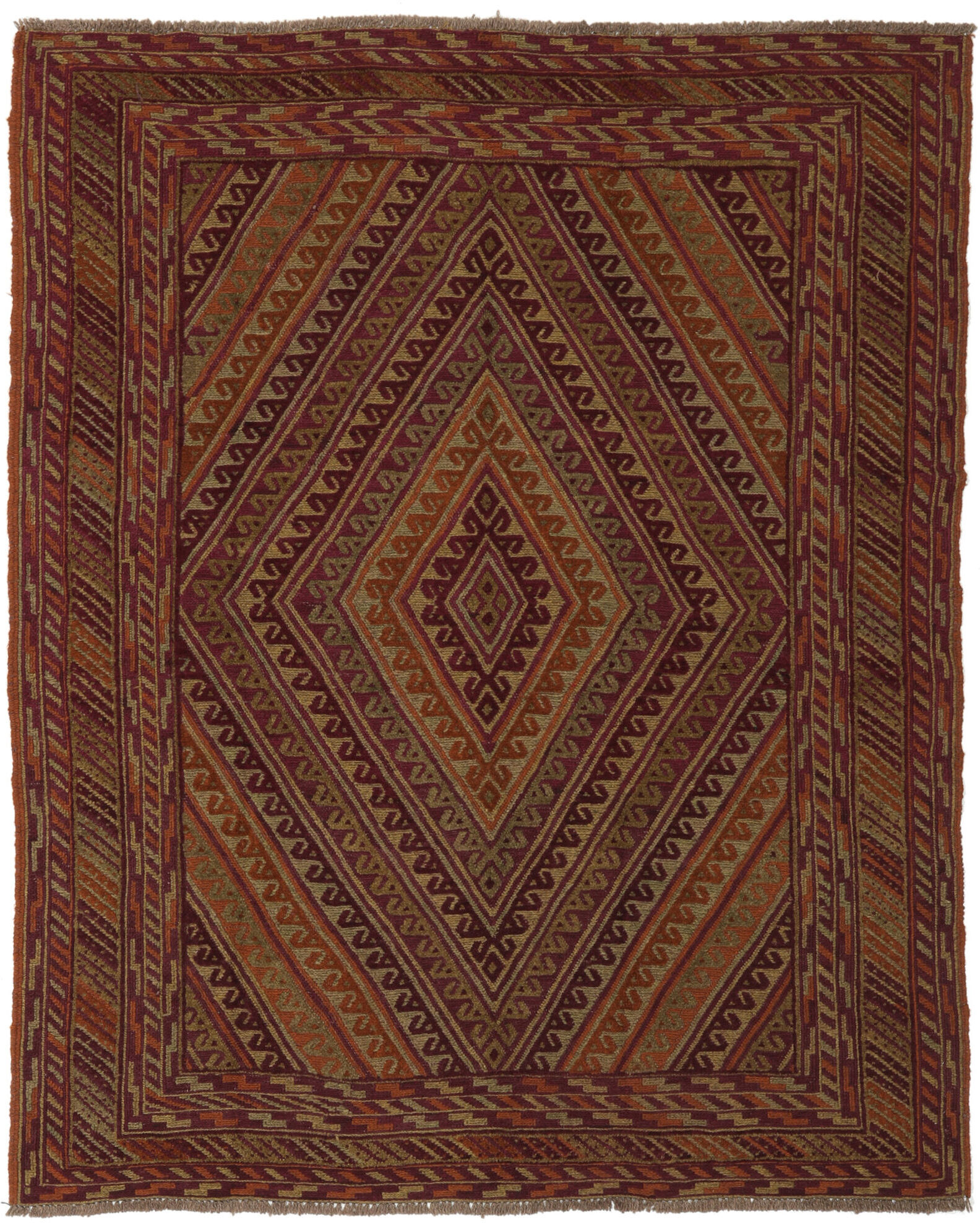 Annodato a mano. Provenienza: Afghanistan Kilim Golbarjasta Tappeto 150x180