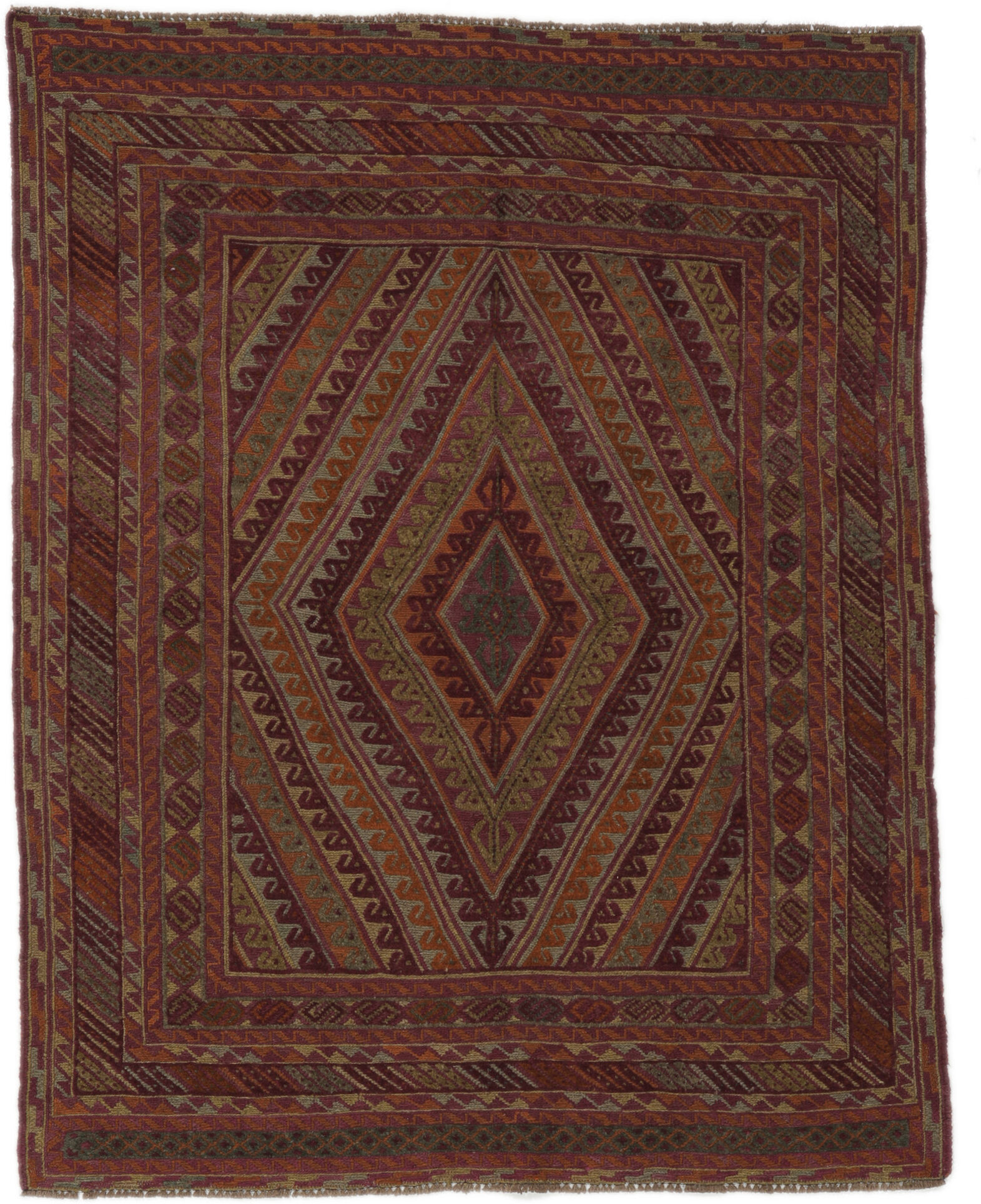 Annodato a mano. Provenienza: Afghanistan Kilim Golbarjasta Tappeto 150x185