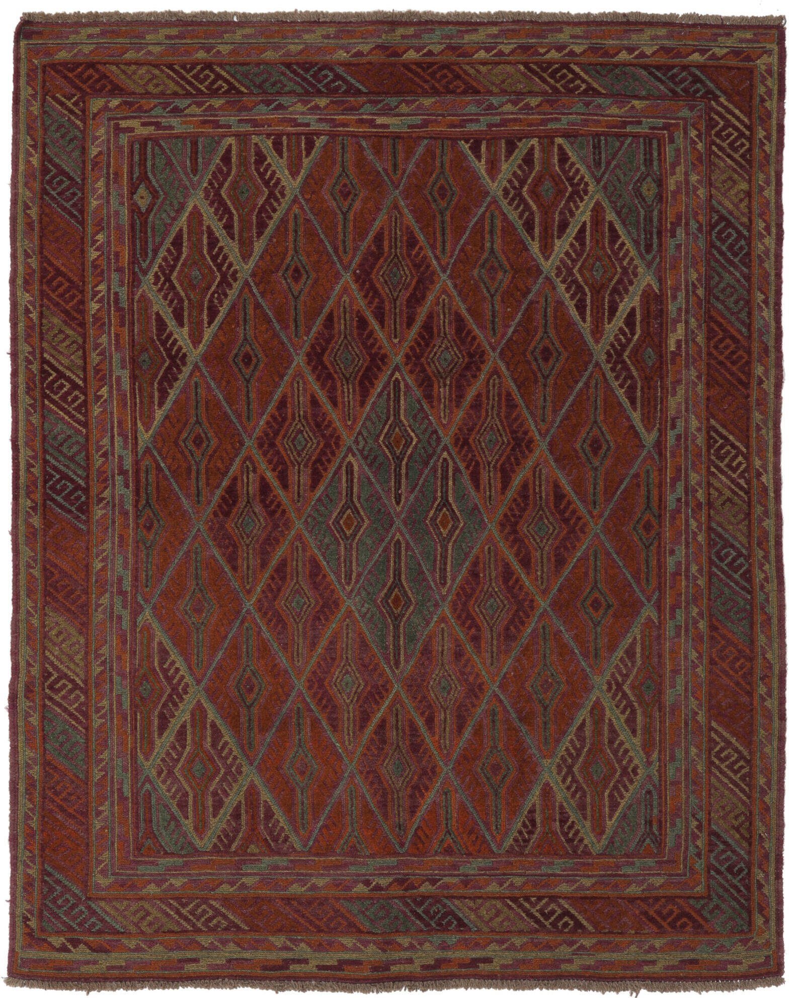 Annodato a mano. Provenienza: Afghanistan Kilim Golbarjasta Tappeto 155x190