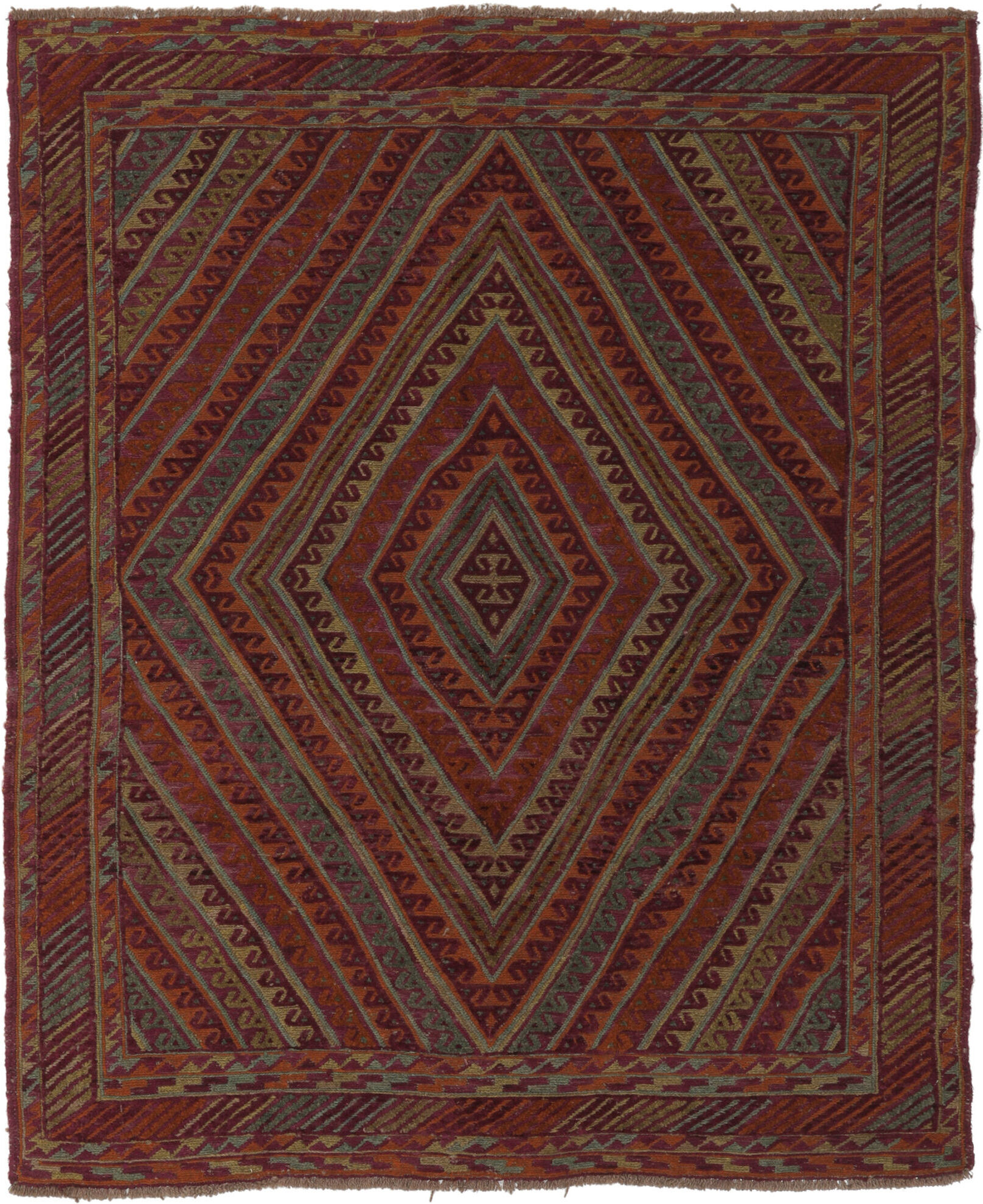 Annodato a mano. Provenienza: Afghanistan Kilim Golbarjasta Tappeto 150x190