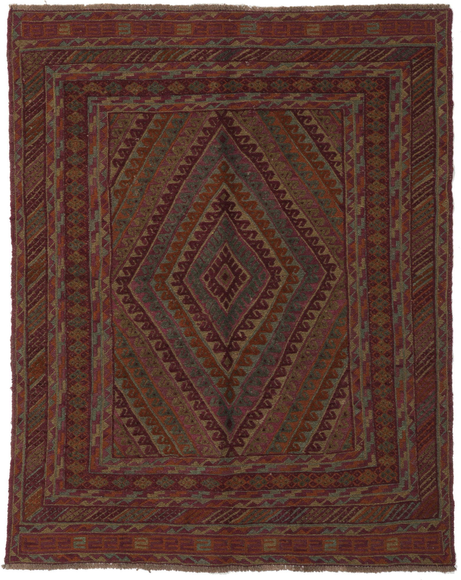 Annodato a mano. Provenienza: Afghanistan Kilim Golbarjasta Tappeto 148x185