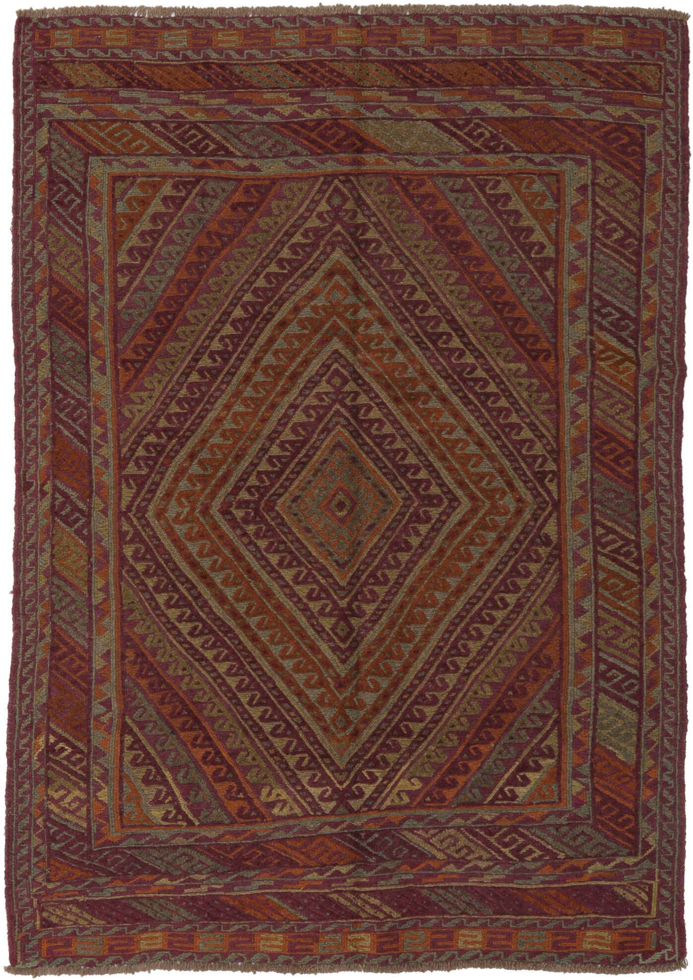 Annodato a mano. Provenienza: Afghanistan Kilim Golbarjasta Tappeto 138x187