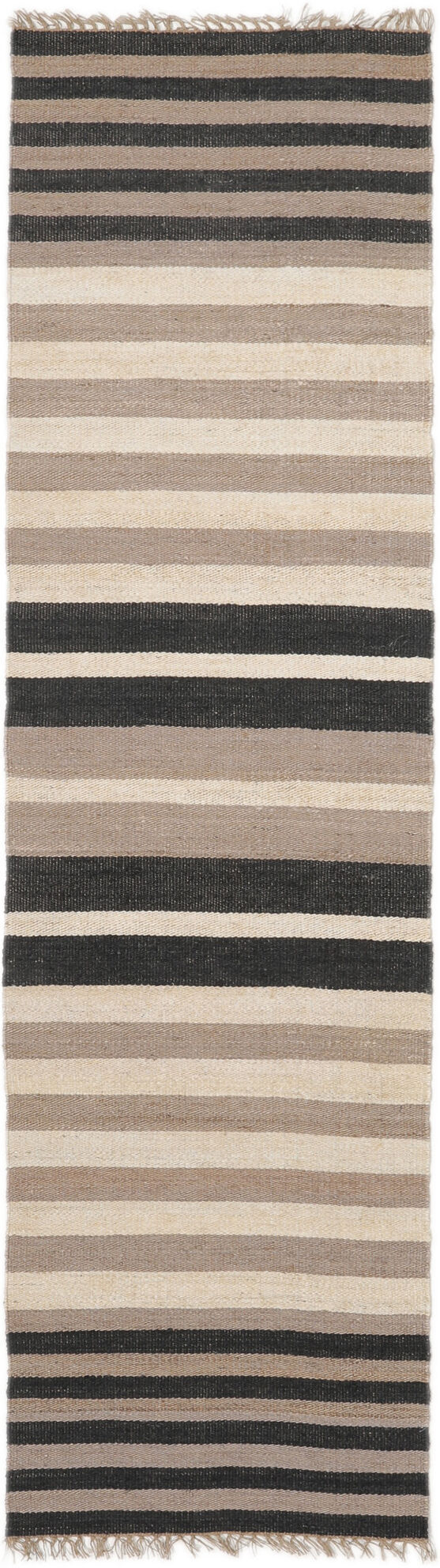 RugVista Basse Jute Tappeto - Beige / Nero 80x300