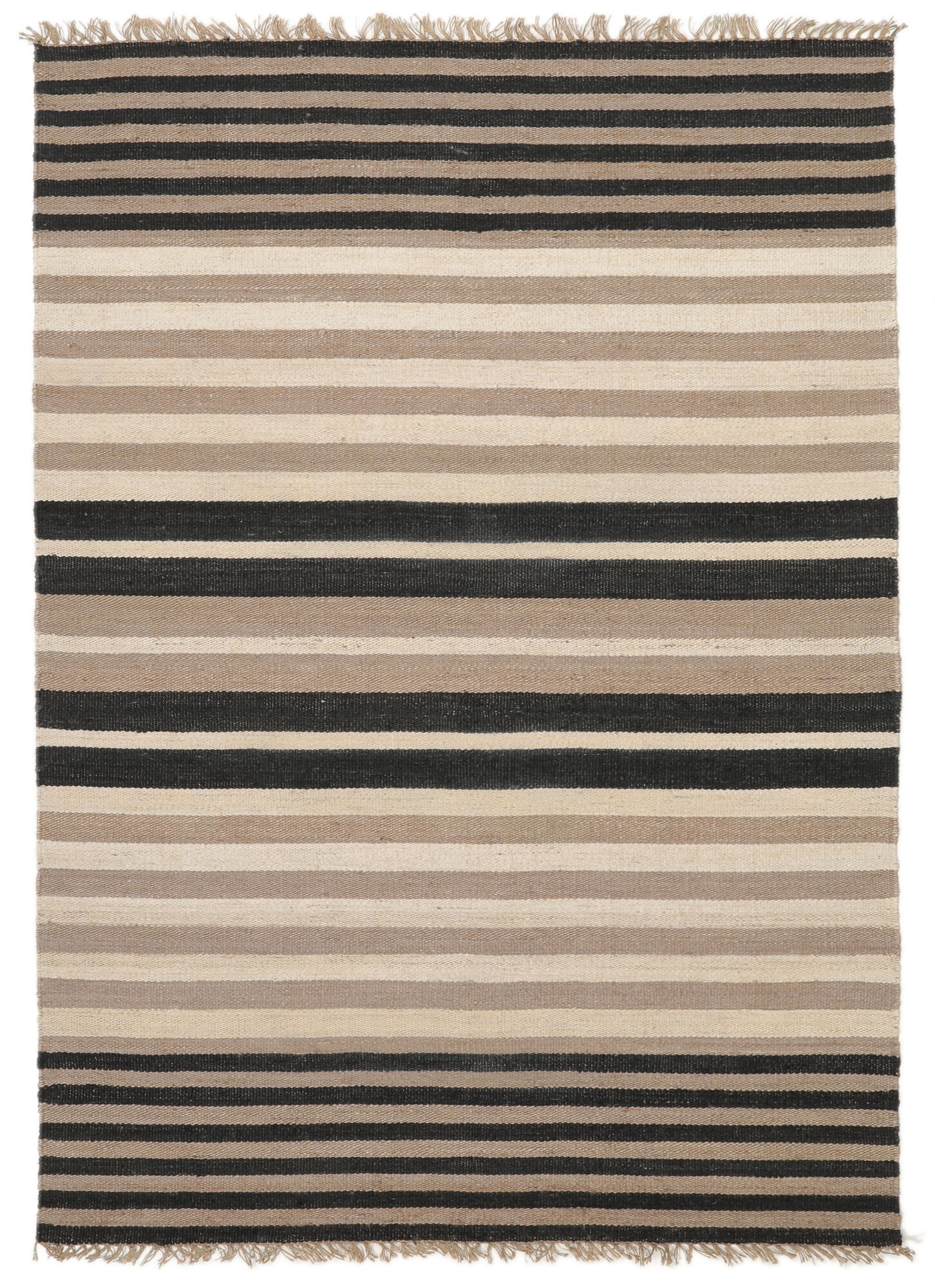 RugVista Basse Jute Tappeto - Beige / Nero 170x240