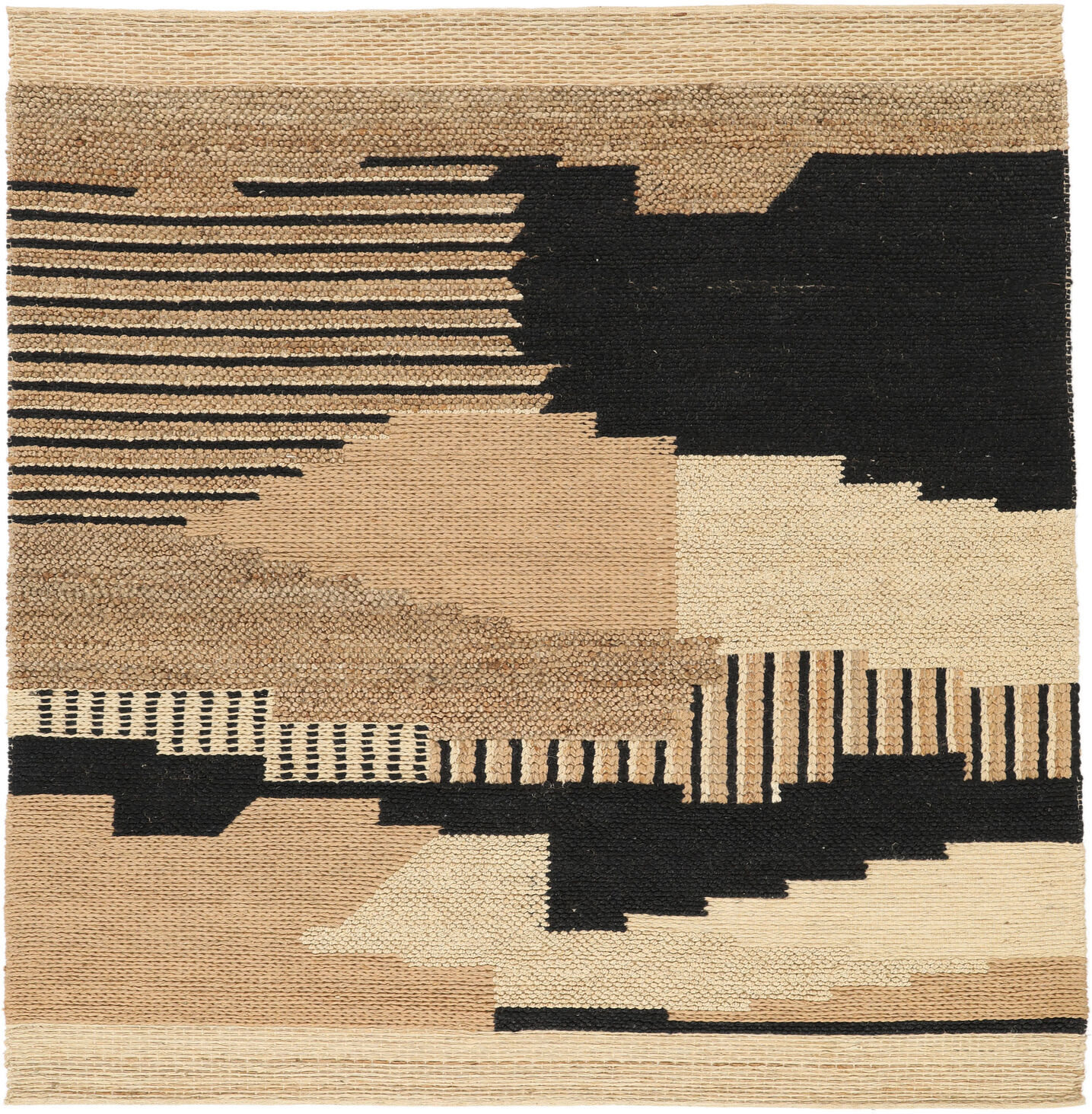 Annodato a mano. Provenienza: India Farrow Jute Tappeto - Beige / Nero 250x250