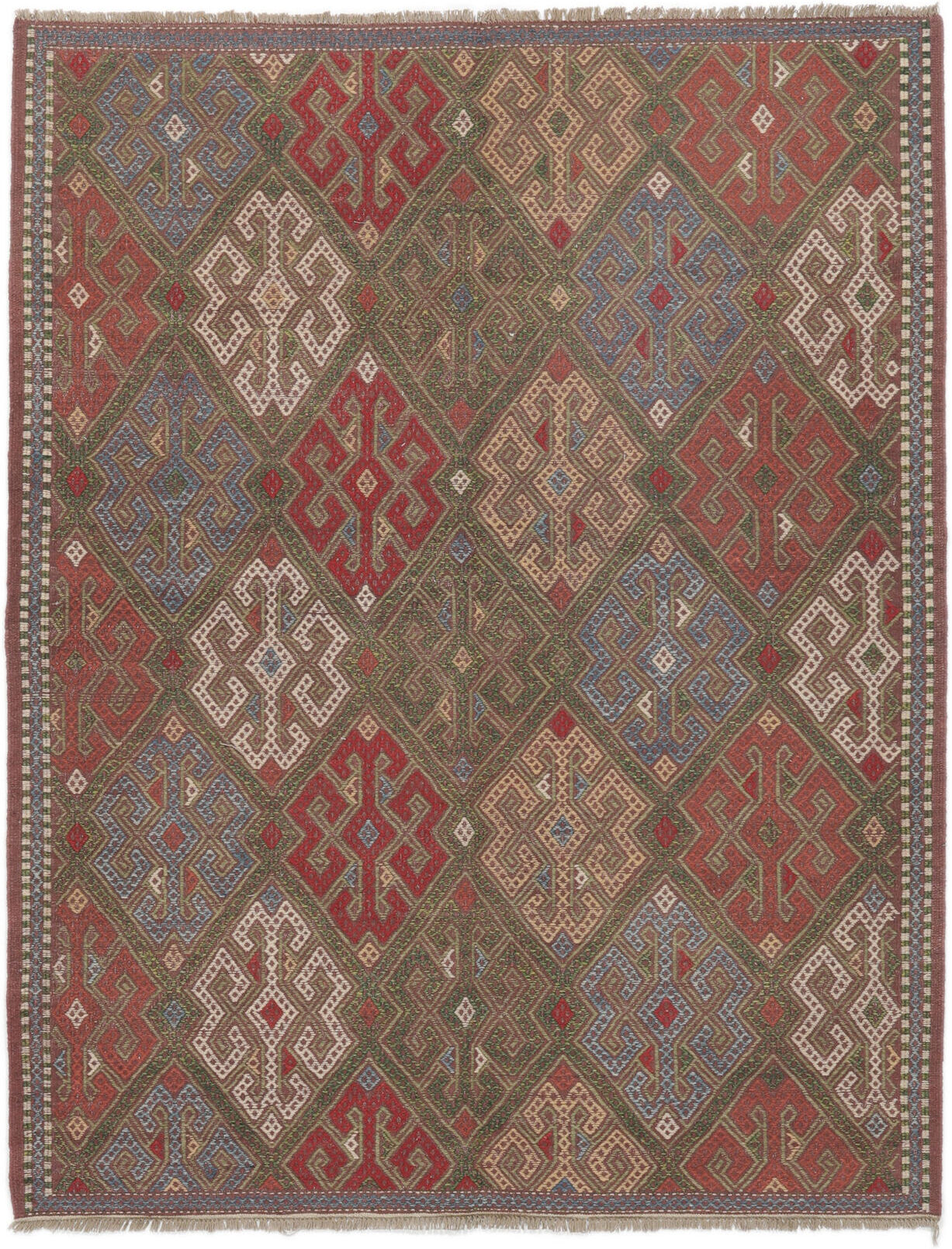 Annodato a mano. Provenienza: Afghanistan Kilim Golbarjasta Tappeto 156x201