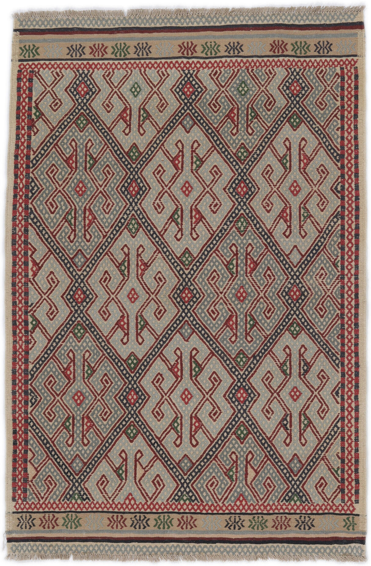 Annodato a mano. Provenienza: Afghanistan Kilim Golbarjasta Tappeto 99x149