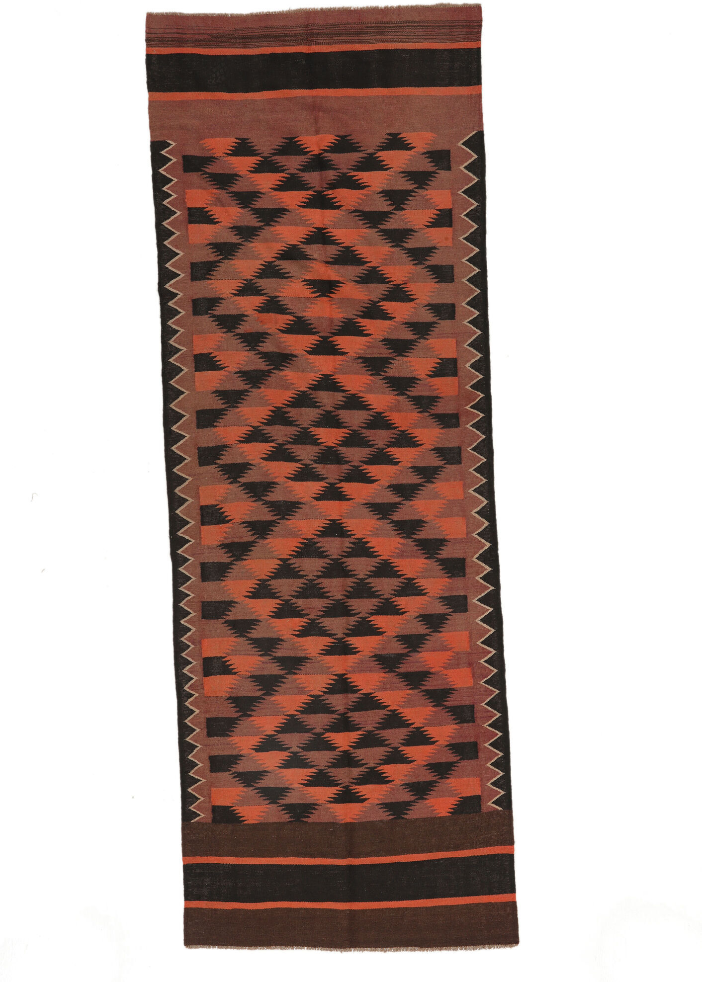 Annodato a mano. Provenienza: Afghanistan Afghan Vintage Kilim Tappeto 120x353