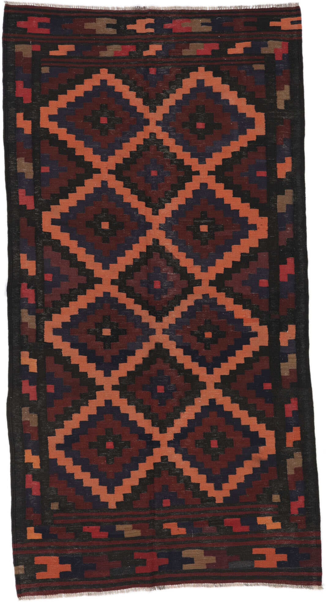 Annodato a mano. Provenienza: Afghanistan Afghan Vintage Kilim Tappeto 146x285