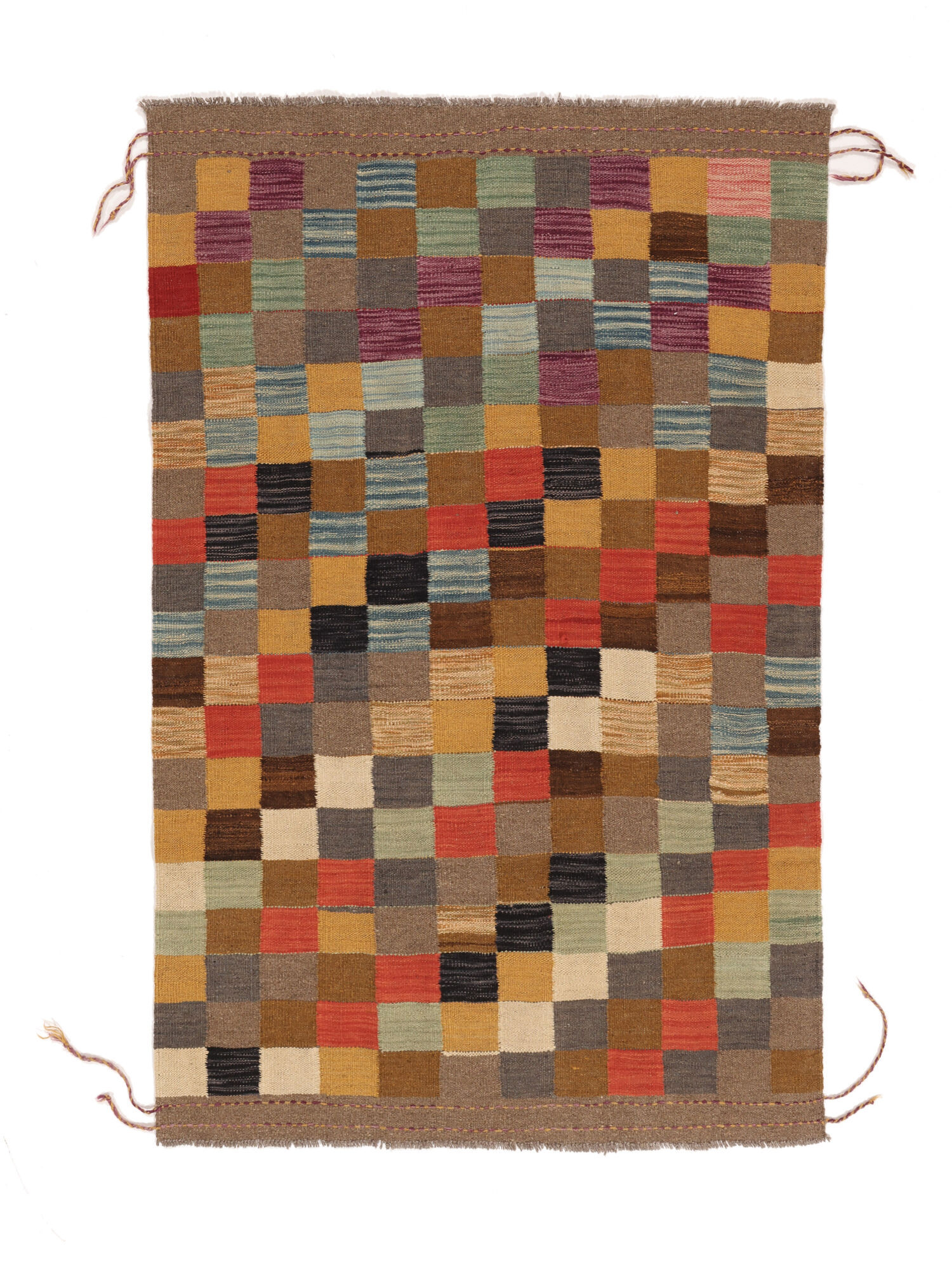 Annodato a mano. Provenienza: Afghanistan Kilim Moderni Tappeto 116x178