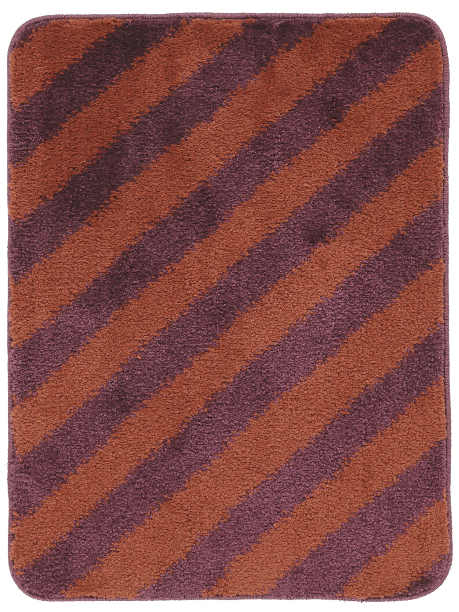 RugVista Bianca Stripe tappeto da bagno - Porpora scuro / Terracotta 50x67