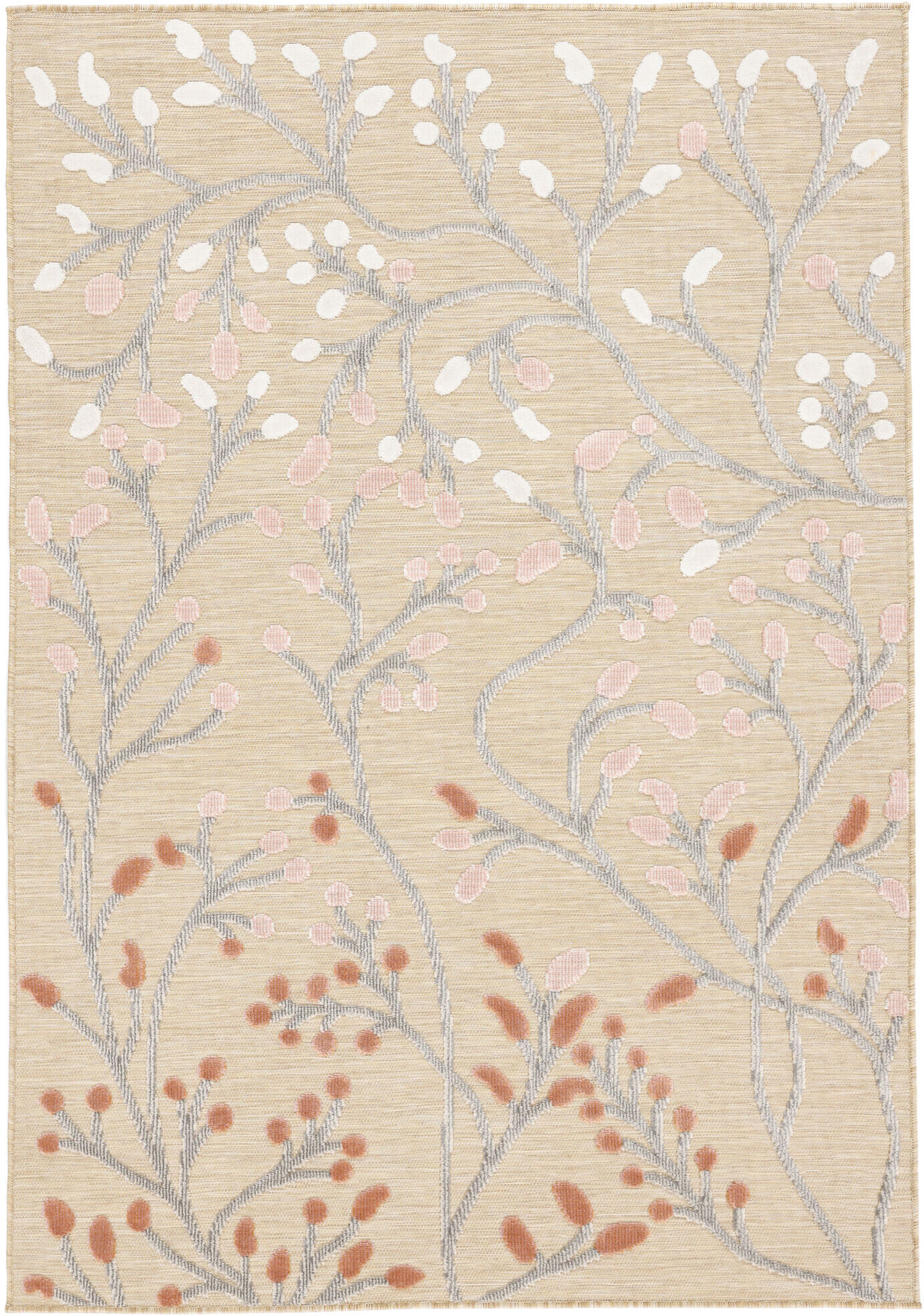 RugVista Garden Tappeto - Beige / Rosa 140x200