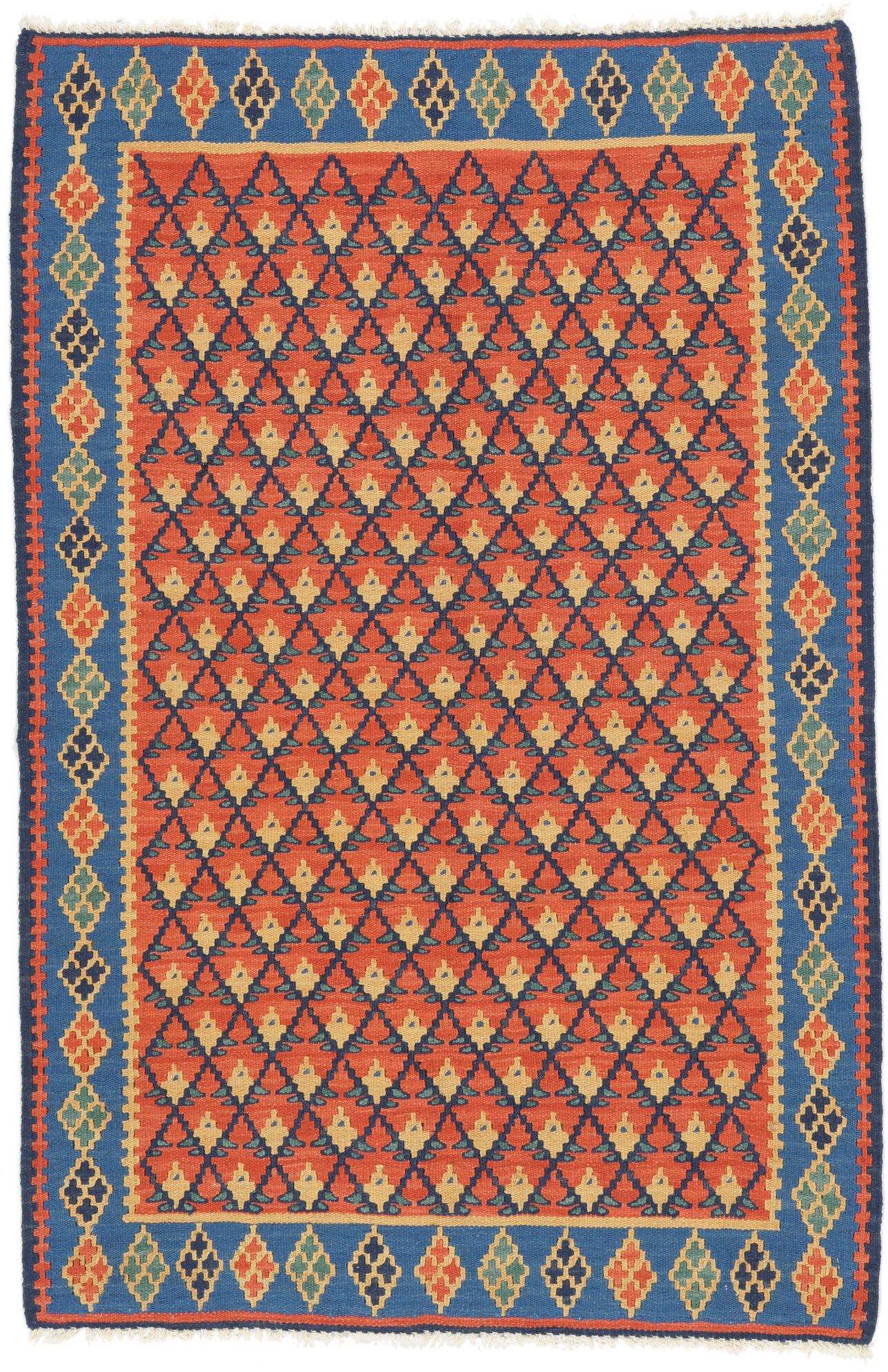 Annodato a mano. Provenienza: Persia / Iran Kilim Senneh Fine Tappeto 101x154