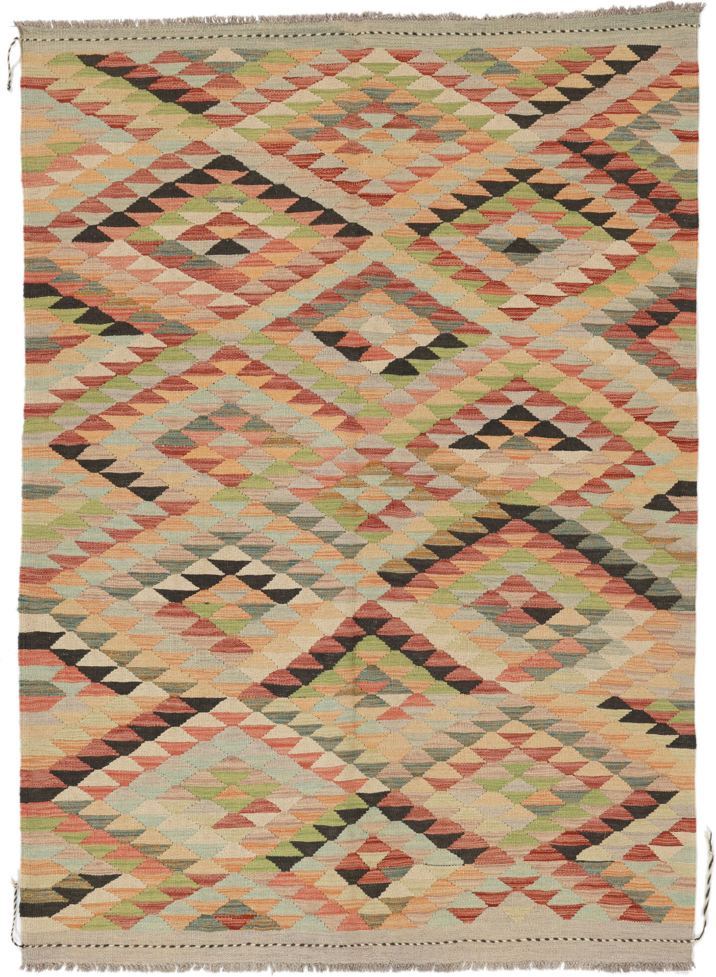 Annodato a mano. Provenienza: Afghanistan Kilim Ariana Trend Tappeto 144x201