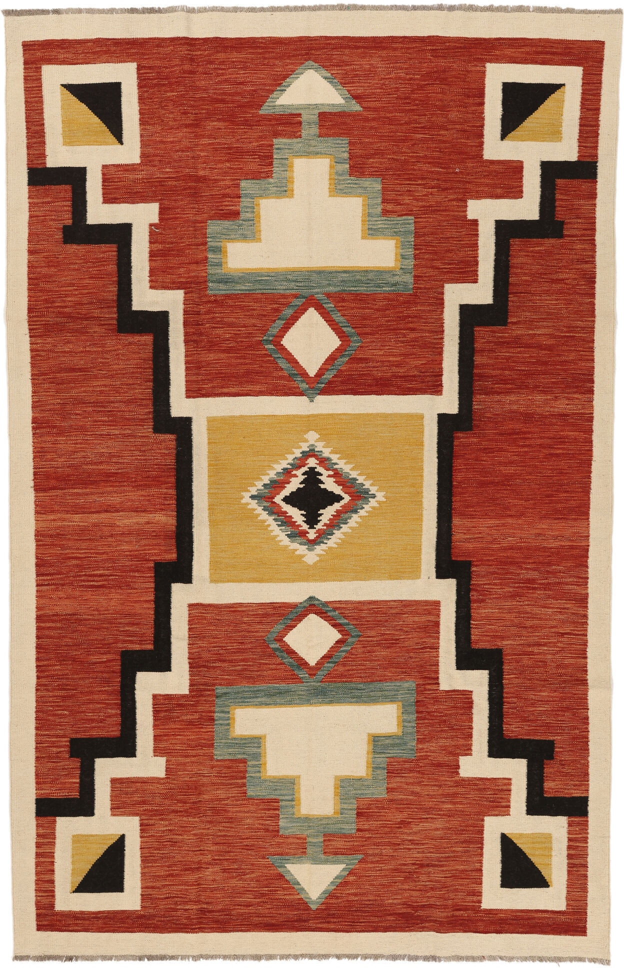 Annodato a mano. Provenienza: Afghanistan Kilim Moderni Tappeto 194x305