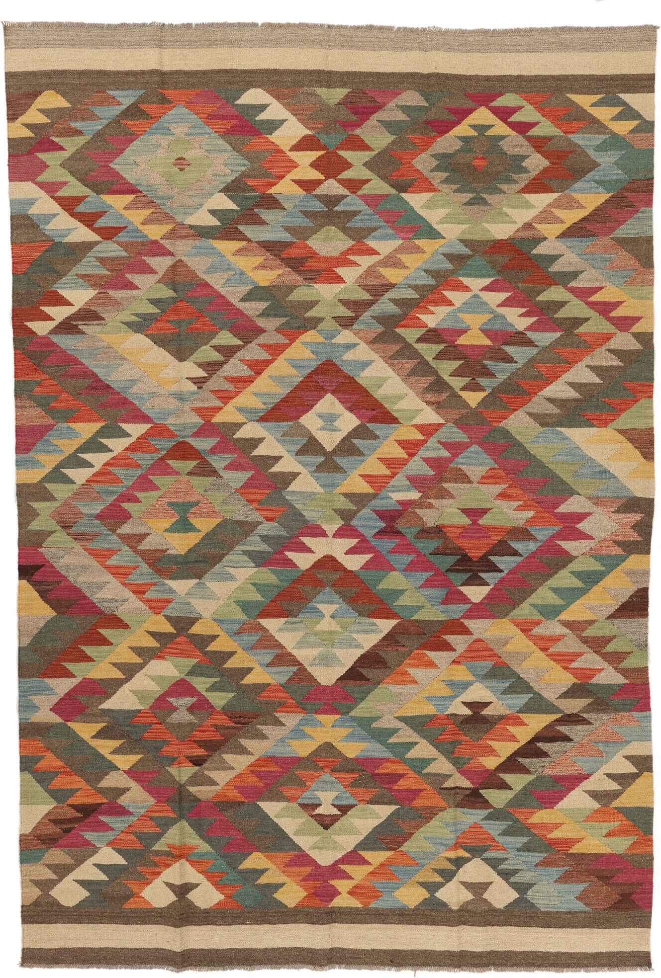 Annodato a mano. Provenienza: Afghanistan Kilim Ariana Trend Tappeto 203x297