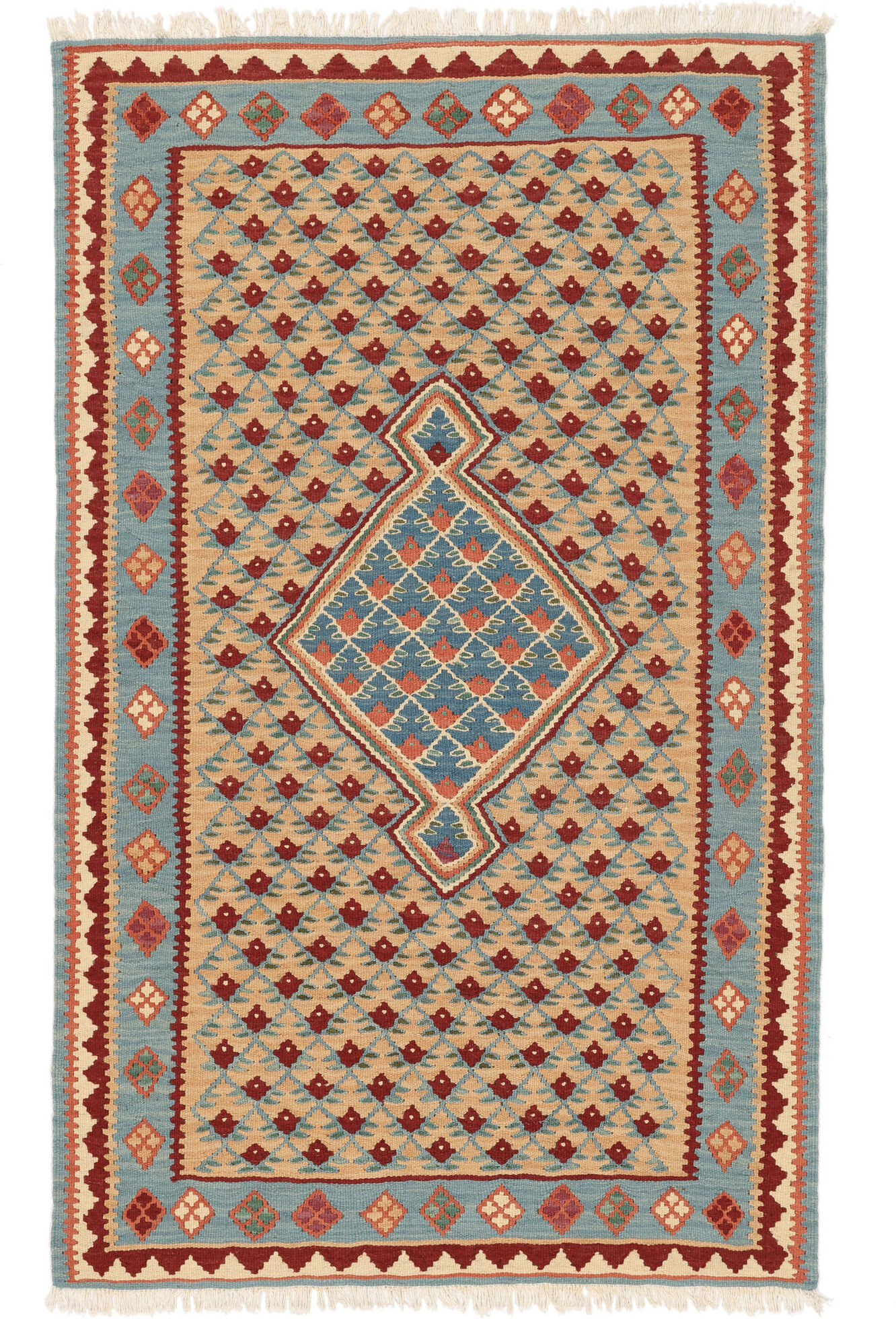 Annodato a mano. Provenienza: Persia / Iran Kilim Senneh Fine Tappeto 97x157