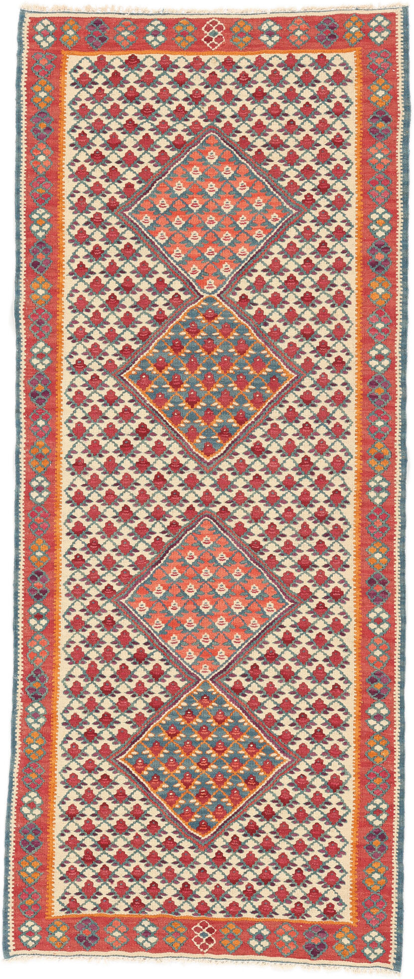 Annodato a mano. Provenienza: Persia / Iran Kilim Senneh Fine Tappeto 77x187