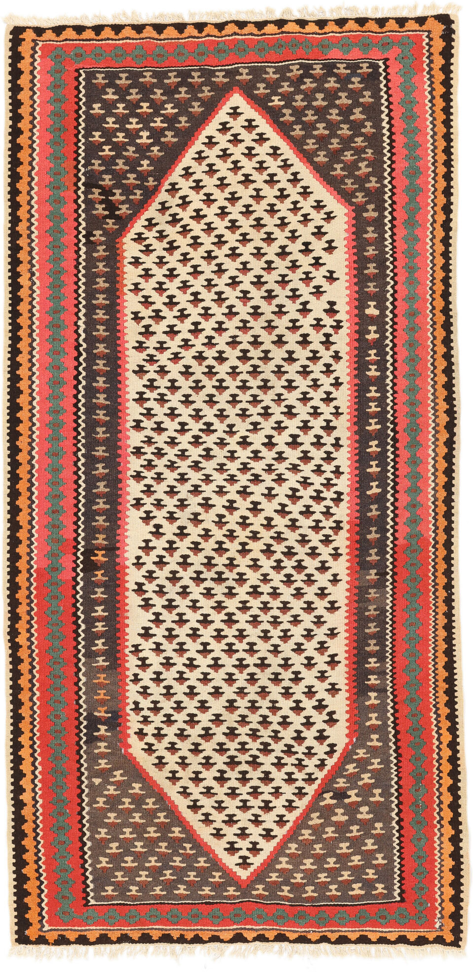 Annodato a mano. Provenienza: Persia / Iran Kilim Senneh Fine Tappeto 96x196