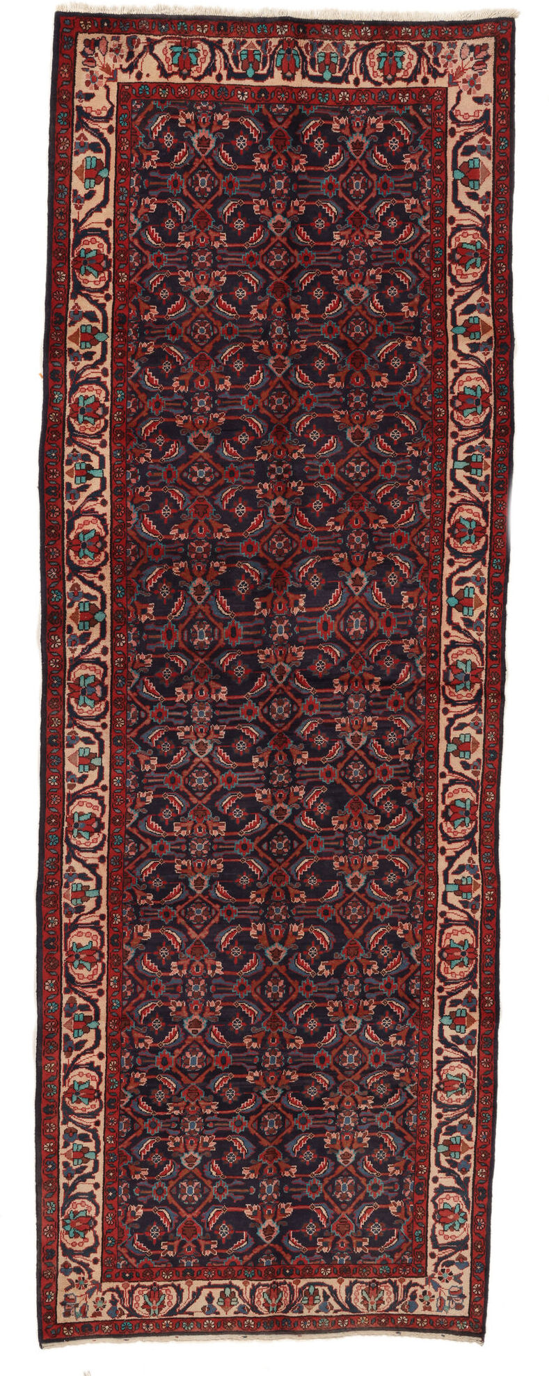 Annodato a mano. Provenienza: Persia / Iran Nahavand Old Tappeto 150x433