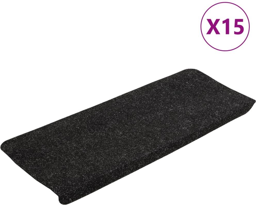 vidaXL Tappetini Autoadesivi per Scale 15 pz 65x24,5x3,5 cm Antracite