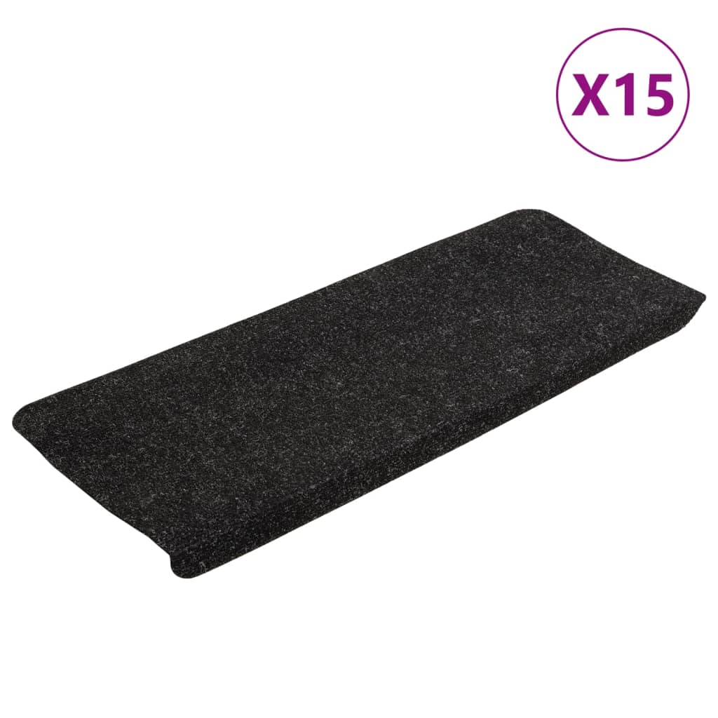 vidaXL Tappetini Autoadesivi per Scale 15 pz 65x24,5x3,5 cm Antracite