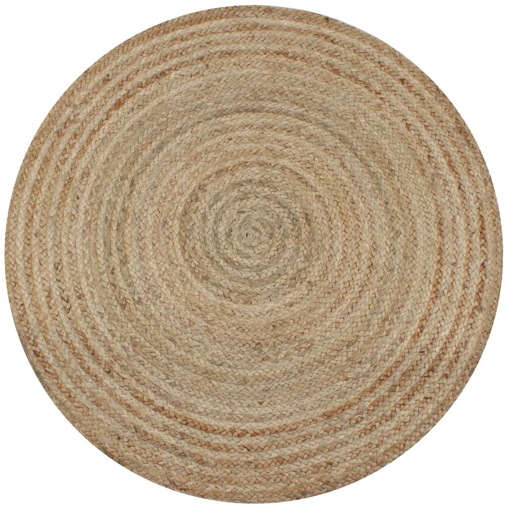 vidaXL Tapijt rond 120 cm gevlochten jute