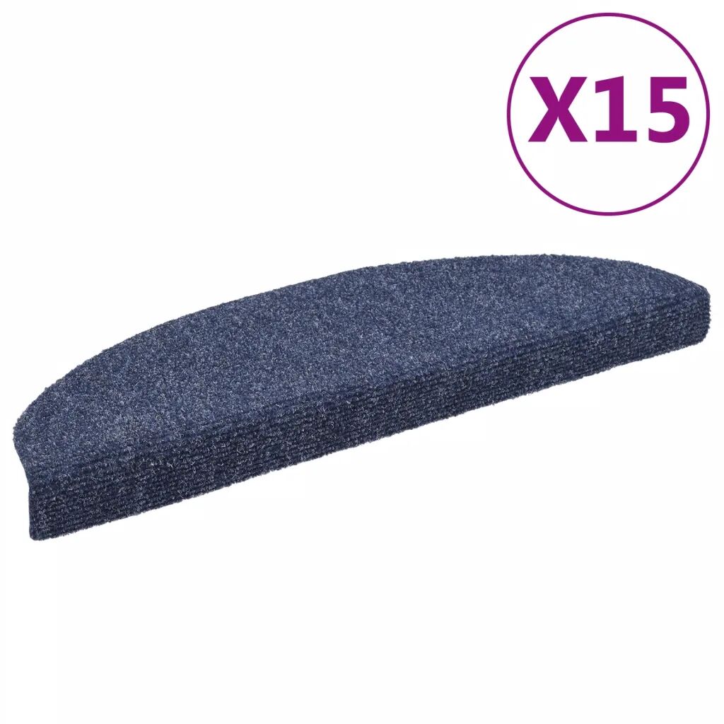 vidaXL Trapmat zelfklevend 65x21x4 cm naaldvilt blauw 15-delig