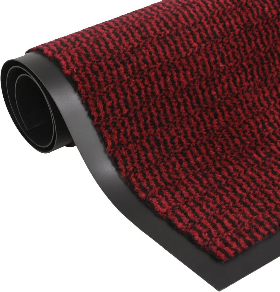 vidaXL Droogloopmat rechthoekig getuft 90x150 cm rood