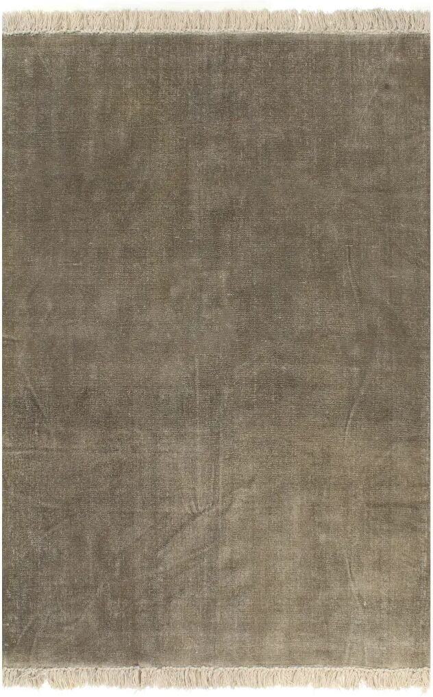 vidaXL Kelim vloerkleed 120x180 cm katoen taupe