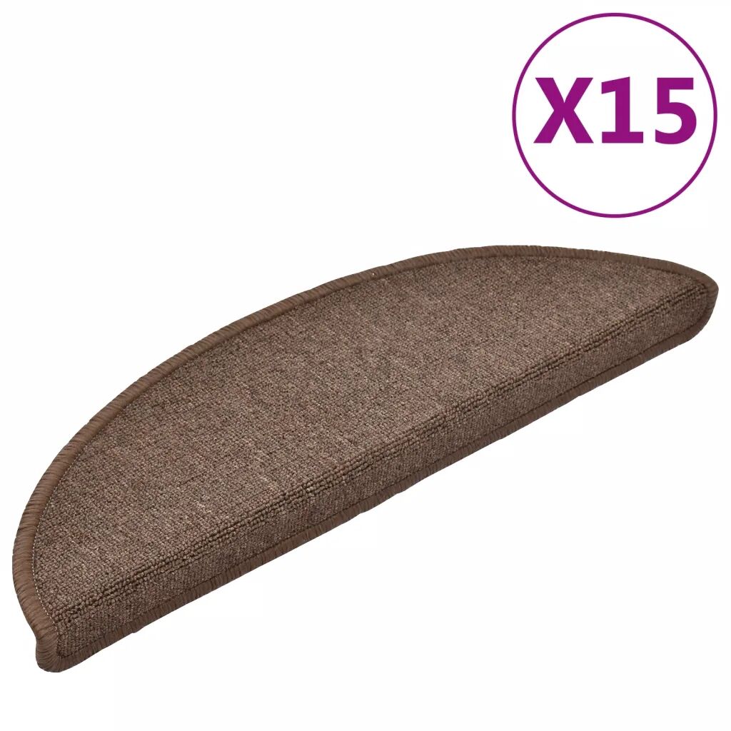 vidaXL 15 st Trapmatten 56x17x3 cm koffiebruin