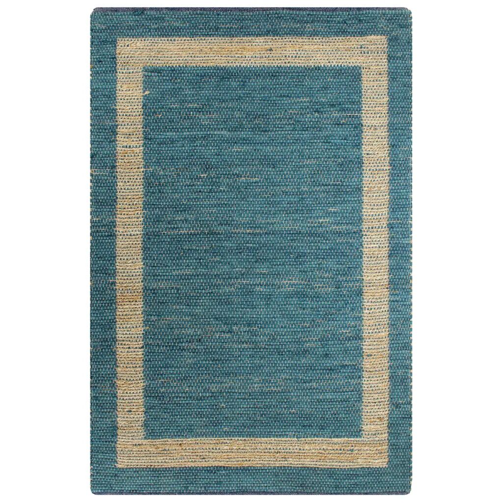 vidaXL Vloerkleed handgemaakt 160x230 cm jute blauw