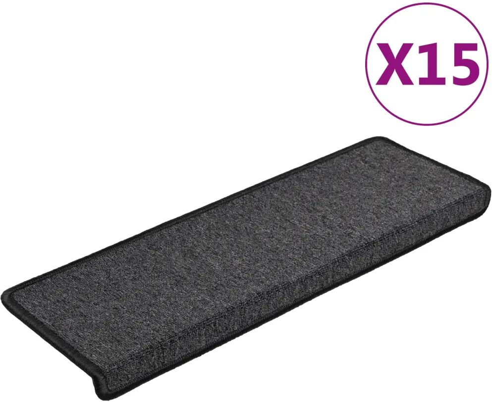 vidaXL Trapmatten 15 st 65x25 cm antraciet