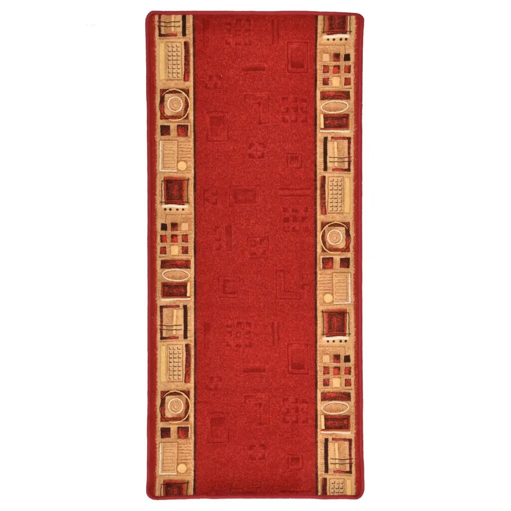 vidaXL Tapijtloper met gelbodem 67x200 cm rood