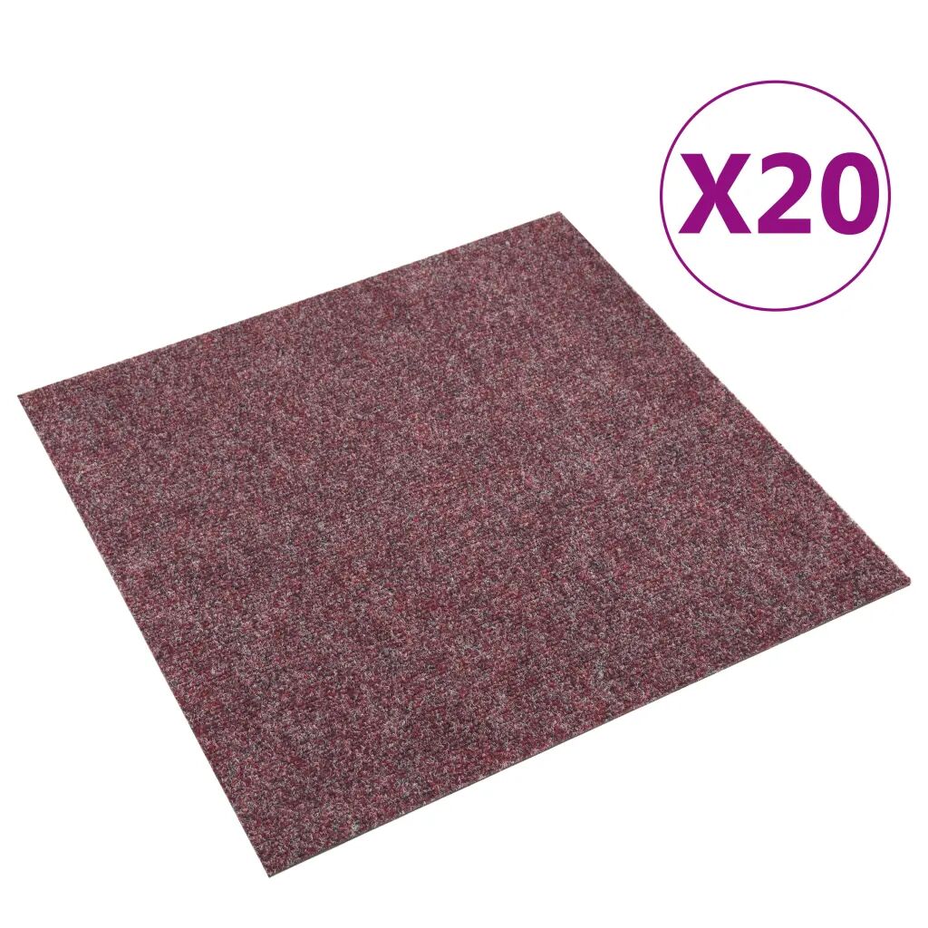 vidaXL Tapijttegels 20 st 5 m² donkerrood