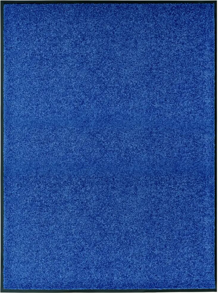 vidaXL Deurmat wasbaar 90x120 cm blauw