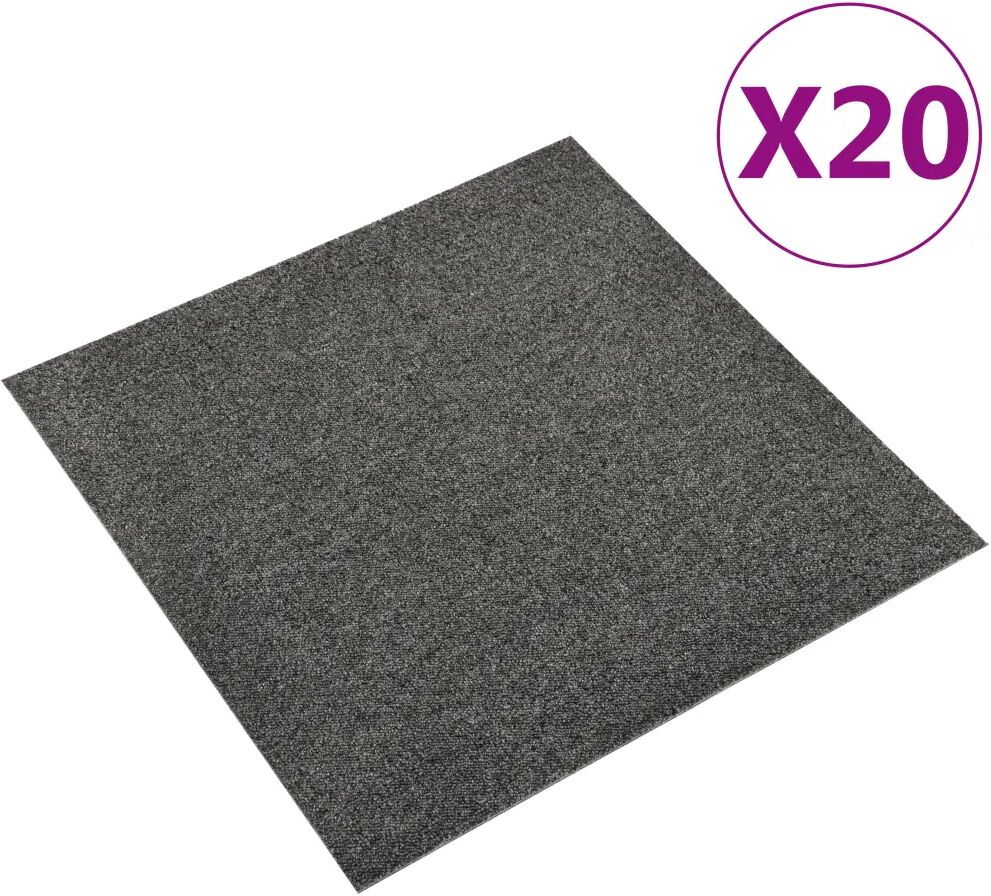 vidaXL Tapijttegels 20 st 5 m² 50x50 cm antraciet