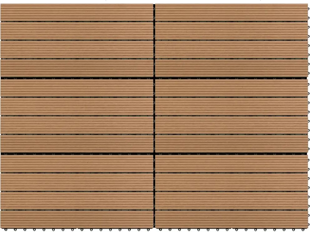 vidaXL Terrastegels 6 st 60x30 cm 1,08 m² HKC bruin