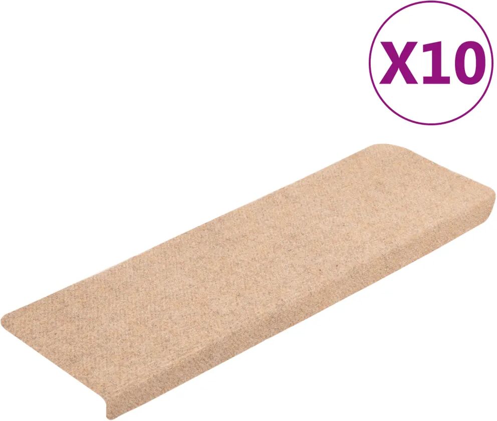 vidaXL Trapmatten 10 st 65x25 cm naaldvilt bruin