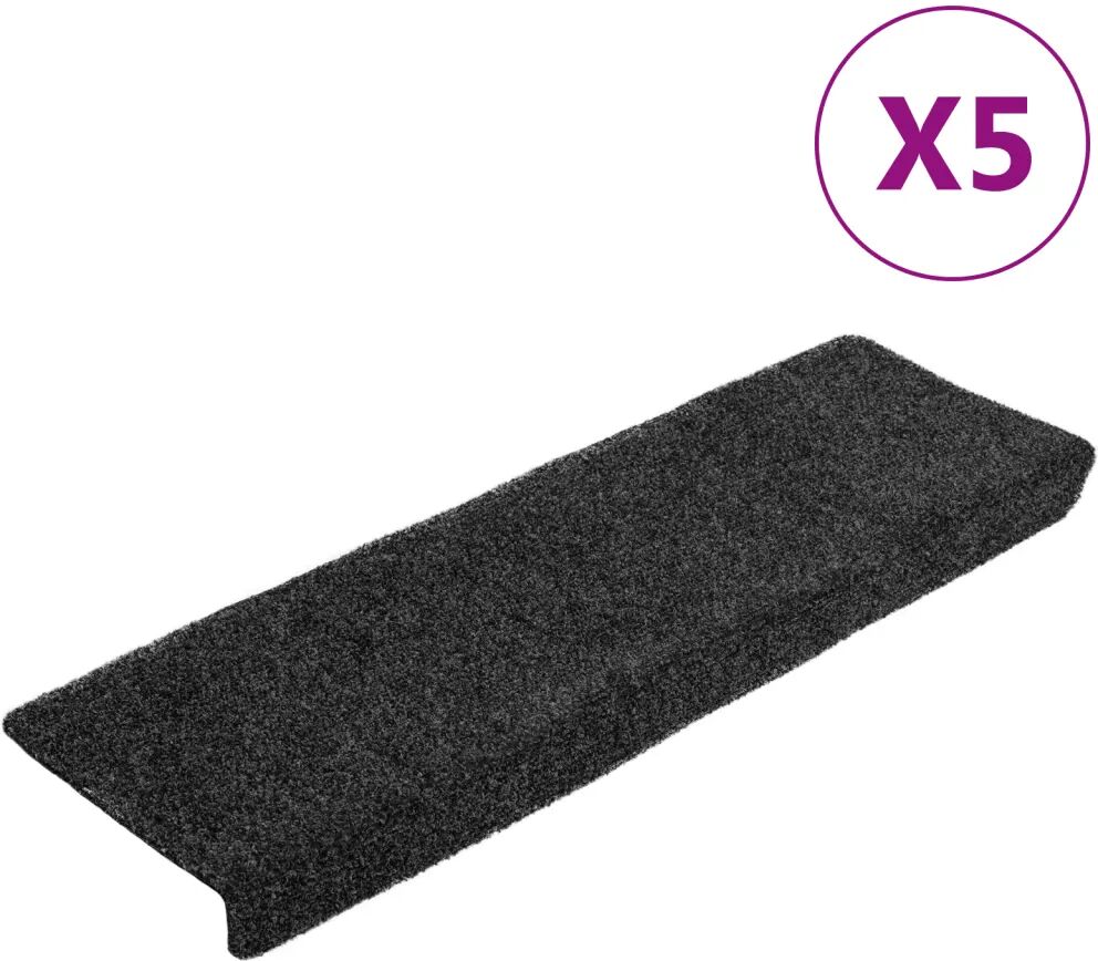 vidaXL Trapmatten 5 st 65x25 cm naaldvilt grijs